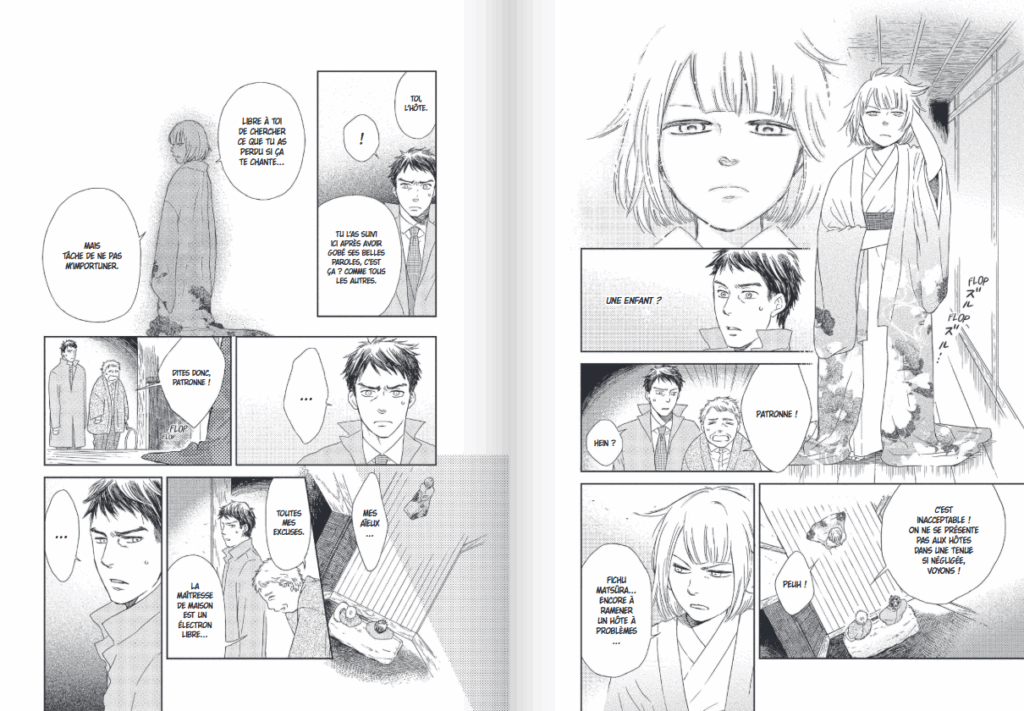 Pages du manga L'auberge des saisons perdues (tome 1) issues de l'extrait gratuit en ligne sur le site Naban éditions